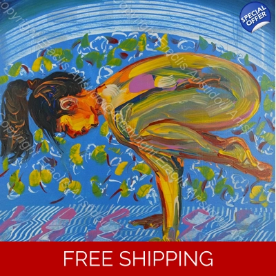 Colourful figurative yoga pose 959